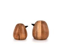 Kimona Statues Small Wooden Bird Statues Home Décor, Wood Figurine for Living Room, Bathroom, Office Modern Style Birds (SET OF 2)