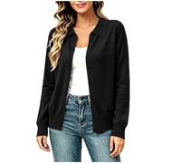 Kimono Cardigans for Women Long Sleeve Button Down Lapel Collar Knitted Top Soft Cosy Layering Sweater Ladies Cardigan Plain Versatile Work Office Casual Outerwear Spring Autumn Daily Outfits