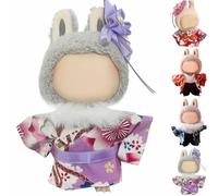Kimono Clothes Suitable for 17cm Dolls Lobuboo Clothes Accessories(No Doll), Clothes for Labooboo Doll, Cute Colorful Outfit for 6.69inch (17cm) Doll Soft Clothing Replacement (Purple Girl)