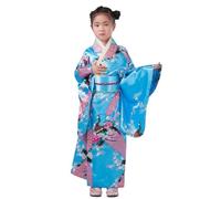 Kimono Costume Dress Silk Fabric Flower Prints Cultural Robe