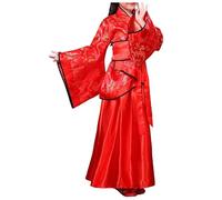 Kimono Kids Girls Silk Satin Ancient Robe Yukata Japanese Dressing Gown Traditional Sakura Print Long Kimono Chinese Kids Child Hanfu Dress Clothing Folk Dance Performance Traditional Dress Costume