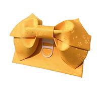 Kimono Obi Jacquard Pre-Tied Bow Waist Strap Cummerbund Yellow
