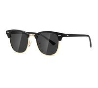 kimorn Polarized Sunglasses Unisex Retor Semi-Rimless Frame Classic Eyewear AE0550 (Matte Black, 52)