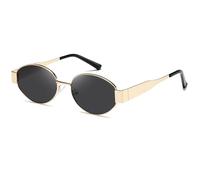 kimorn Retro Oval Sunglasses for Women Men Trendy Sun Glasses Classic Shades UV400 Protection K1653 (Gold/Grey)