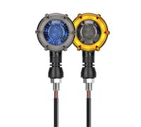KIMPZ Sequential Flowing Flash Indicator Lamp 12V 10mm Retro Dual-color Rotate Turn Signal Light For Triumph Tiger 800 900 Speed Triple For Daytona 675