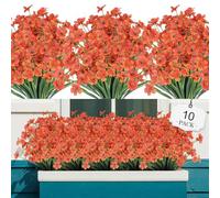 Kimroxi Artificial Flowers Outdoor 10 Bundles Fake Violet Plants Faux Flowers for Garden Balcony Hanging Baskets Vase Indoor Home Wedding Party Decoration