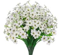 Kimroxi Artificial Flowers Outdoor 10 Bundles Fake Violet Plants Faux Flowers for Garden Balcony Hanging Baskets Vase Indoor Home Wedding Party Decoration
