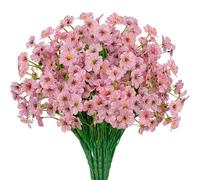 Kimroxi Artificial Flowers Outdoor 10 Bundles Fake Violet Plants Faux Flowers for Garden Balcony Hanging Baskets Vase Indoor Home Wedding Party Decoration