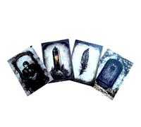 Kims Crafty Corner Gothic Autumn Postcard Set - 4 Dark Academia Art Prints with Haunted Houses, Skeleton Trees & Victorian Figures | Vintage Gothic Stationery or Wall Art Décor (Black Wicca Set 22)