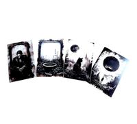 Kims Crafty Corner Gothic Autumn Postcard Set - 4 Dark Academia Art Prints with Haunted Houses, Skeleton Trees & Victorian Figures | Vintage Gothic Stationery or Wall Art Décor (Black Wicca Set 28)