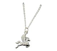 Kims Crafty Corner Silver Animal Pendant Necklace - Cute Enamel, 18" Silver Plated Chain - Cat, Spider, Witchy & Alternative Jewellery (Pegasus)