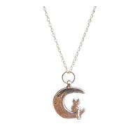 Kims Crafty Corner Silver Animal Pendant Necklace - Cute Enamel, 18" Silver Plated Chain - Cat, Spider, Witchy & Alternative Jewellery (Cat on the Moon)