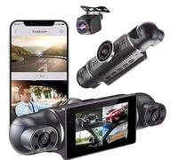 Kimsi 360° View 4 Channel Dash Cam Front and Rear Inside Left Right, Kimsi Dash Camera for Cars FHD 1080P, Multi-Ch Dash Camera for Cars,Night Vision, 24H Parking Mode