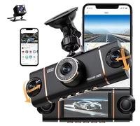 Kimsi 4 Channel 360° Dash Cam Front Rear Inside & Left Right, 1080P FHD, WiFi & App Control, IR Lamps Night Vision, 24H Parking Mode, G-Sensor, Loop Recording