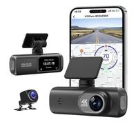 KIMSI Dash Cam 4K 170° Front and 1080P 140° Rear 2 Channel, GPS Tracker, WiFi, 1.5 inch Sreen, G-sensor, Loop Recording, HDR Super Night Vision, Emergency Locking & 24H Parking Monitoring