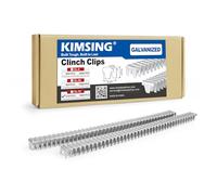 KIMSING 1,120 PCS Cold Roll Steel Clinch Clips, M66 Clinching Tool Fasteners, 0.24'' Crown, 0.56'' Height, 0.75'' Width, 5.25 lbs, for Wire Fence, Cage, Live Traps, Chicken Coop, Mattress