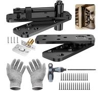 KIMSOFUNNY Hidden Door Hinge, 570LBS Load-Bearing Heavy Duty Pivot Door Hardware, 360° Rotation, Black