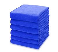 kimteny 13x28 Inches Kitchen Cloth Dish Towels, 400 GSM Premium Dishcloths, Super Absorbent Coral Velvet Microfiber Cleaning Cloths, Fast Drying Rags for Washing Dishes (6 Pack, Blue)