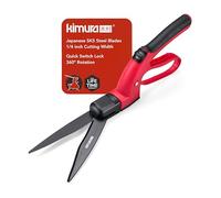 Kimura® Pro Grass Shears - Premium Lawn Shears with 360° Rotating Head, Japanese SK5 Steel Blades, Lightweight, Ergonomic TPR Coated Handles, Ideal Garden Shears for Edging and Trimming - 370mm
