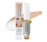 KIMUSE Color-Changing White Foundation Cream Stick, Long Lasting Color Changing Foundation, Medium to Full Coverage Stick Base Makeup, Dual-Ended with Detachable Brush
