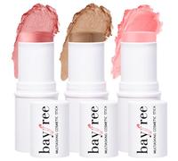 KIMUSE Cosmetics Multi Stick Trio - Cream Blush Stick, Contour Stick & Moisturizer - 3 Pack Makeup Sticks for Older Women & Mature Skin