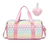 Kimwadalh Rainbow Glitter Dance Bag for Kids Girls Ballet Gymnastics Training Small Duffel with Waterproof Pocket for Sports Gym Travel