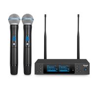 Kimyah Wireless Microphone System, All Metal Dual UHF Cordless Mics of Handheld, 328ft Range, Ideal for Church, Conference and Karaoke, DJ, Wedding(KY-3308)
