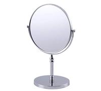 kimzcn 8-inch Large Double Sided Swivel Vanity Mirror with 3 x Magnification, Oval Shaped Two-Sided Makeup Mirror, Bathroom Tabletop Mirror 1x/3x magnificationt,Chrome D500111C