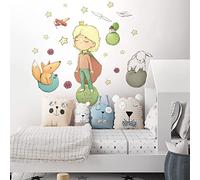 kina - R00614 Removable Soft Fabric Effect Wall Stickers - The Little Prince - Baby Nursery Decoration Adhesive Wallpaper - 120 x 30 cm