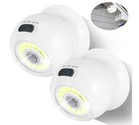Kinberry 2 Pack PIR Motion Sensor Night Light, Wireless 360° Bright Ball Light, Battery Operated Security Lights, Auto On/Off, Easy Installation, for Indoor & Outdoor, Hallway, Bedroom, Stairs