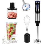 Kinberry 4 in 1 Immersion Blender, 1000W 5 Speed Stainless Steel Hand Blender, Stick Blender, 700ml Measuring Cup, 500ml Food Chopper, Whisk, Milk Frother