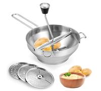 Kinberry Food Mill Stainless Steel with 3 Discs, Manual Grinder Baby Complementary Food Maker for Baby Food, Mashed Potatoes, Tomato Sauce Maker Kitchen Gadgets 2 Quarts, PY-FBA-4408937