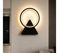 Kinberry Modern LED Wall Light, Circular Halo Design, Hardwired, Black | 3000K Warm White Glow, Energy Efficient LED, Soft Glare Free Lighting, Long Lasting Performance, for Living Room, Bedroom
