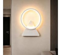 Kinberry Modern LED Wall Light, Circular Halo Design, Hardwired, White | 3000K Warm White Glow, Energy Efficient LED, Soft Glare Free Lighting, Long Lasting Performance, for Living Room, Bedroom