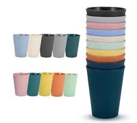 Kinberry Reusable Plastic Cups Set of 10 Unbreakable Kids Drinking Cup for Picnic Travel Camping Dishwasher and Microwave Safe Colorful Water Cups for Coffee Tea Milk