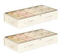 Kinberry Underbed Storage Bags, 2 Pack Under Bed Storage Box with Lid Under Bed Clothes Storage with Pvc Window, Stackable Storage Boxes for Clothes, Blanket Comforters and Bedding, 80 * 45 * 15cm