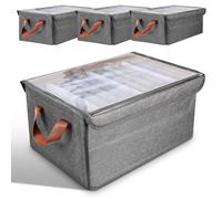 Kinberry Wardrobe Clothes Organiser, 3 Pack Wardrobe Storage Boxes Shelves Stackable Drawer Closet Organisers with Lip, Thickened Closet Storage Box for Bedding,Jeans,T-Shirts, Baby Items