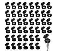 KINBOM 130pcs Black Plastic Screw Caps, Flip Tops for Screw Heads Protection (M)
