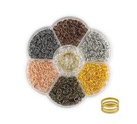 KINBOM 1400 Pcs Jump Rings for Jewelry Making, 1 Box 7 Colors 5mm Jewelry Connection Ring Small Open Jump Rings for Jewelry Making Accessories