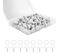 KINBOM 150pcs Push Pins, Plastic Thumb Tacks Steel Push Pins White Big Head Push Pins Map Thumb Tacks with Steel Point for Cork Board Picture Maps Posters Note