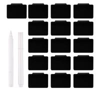 KINBOM 16pcs Labels for Storage Bins, Basket Labels Clip on for Storage Bins Chalkboard Label Holders with 2pcs Markers for Basket Pantry Organization Box