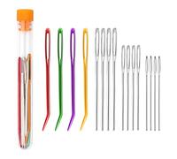 KINBOM 16pcs Large-Eye Blunt Needles, Darning Needle, Stainless Steel Yarn Knitting Needles Sewing Needles Wool Needle Hand Knitting Needles Sewing Knitting Needles for Crochet Projects (2 Styles)