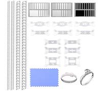 KINBOM 21pcs Ring Size Adjusters, with Polishing Cloth Measuring Tool Invisible Loose Ring Sizer Transparent Size Reducer for Woman Wedding Rings