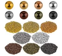 KINBOM 2400Pcs 3mm Small Metal Seed Beads Tiny Round Spacer Beads Metallic Plated Round Beads for Jewelry Bracelets Necklace Making DIY Crafts Decoration (8 colors )