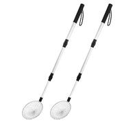 KINBOM 2pcs Beach Scoop Shovel and Sand Sifter Tool, Shell Scoop with 21.7 Inch-40.2 Inch Extra Long Adjustable Handle Pet Cat Litter Scoop for Collecting Seashell, Rocks (5.5 Inch Spoon Head)