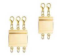 KINBOM 2pcs Layered Necklace Clasps, Magnetic Necklace Separator for Layering Polished Jewelry Multi Strand Connector for Layered Necklace Bracelet Jewelry Making (Gold)