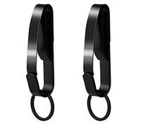 KINBOM 2pcs Tactical Key Holders for Duty Belt and 4pcs Key Rings, Stainless Steel Tactical Stealth Key Ring Holder Clip for Police and Fire agencies Men for 1.5-1.85inch Wide Duty Belts (Black)