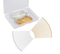 KINBOM 300pcs Straight Head Pins for Jewelry Making Assorted, 2inch Long End Head Pins Silver and Gold Jewelry Pins for Beads for DIY Crafts Earring Bracelet Necklace Pendant (Ball Head Pin)