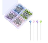 KINBOM 320pcs Head Sewing Pins, 38mm Colorful Straight Ball Pins Decorative Straight Sewing Pins for Fabric Quilting Sewing (Purple, Pink, Blue, Green)