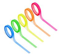 KINBOM 5 Rolls Removable Neon Fluorescent Tape, 5 Colors Transparent Colored Tape Highlighter Tape Roll for Books, Teachers, Bible, Reading, Textbooks, School, Home, Office (0.24inch x 16.4ft)